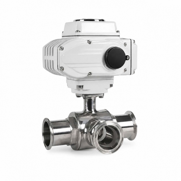 Van bi 3 ngã điều khiển điện inox vi sinh
