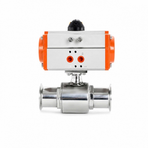 Van bi inox vi sinh điều khiển khí nén nối clamp