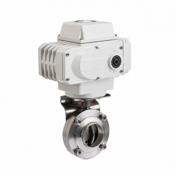 Van bướm điện nối hàn inox vi sinh
