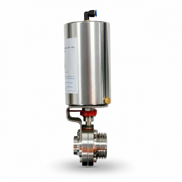 Van bướm khí nén nối hàn – rắc co inox vi sinh