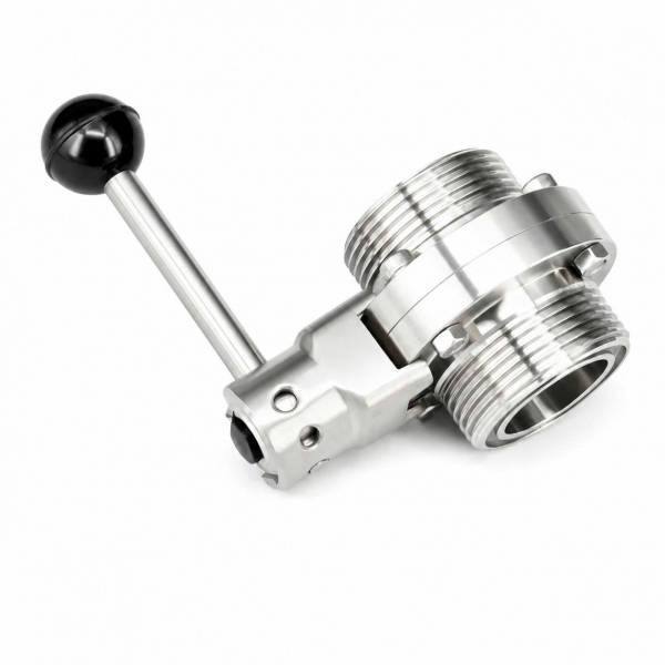 Van bướm vi sinh tay rút ren rắc co inox