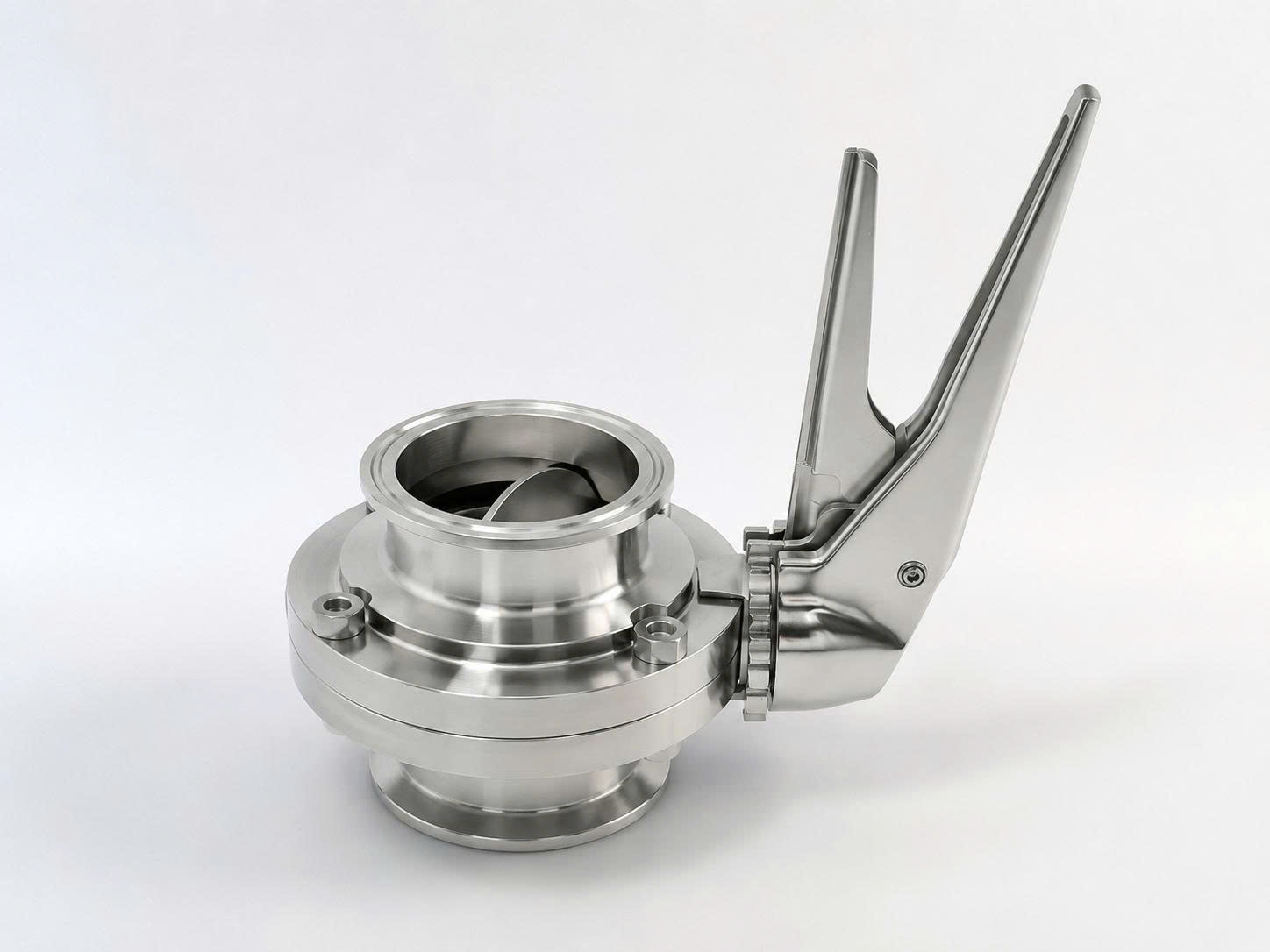 Van bướm vi sinh tay kẹp nối Clamp bằng inox