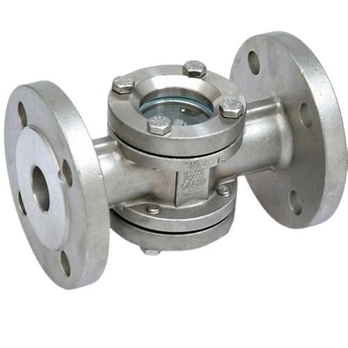 Van kính thủy inox mặt bích lắp trên đường ống