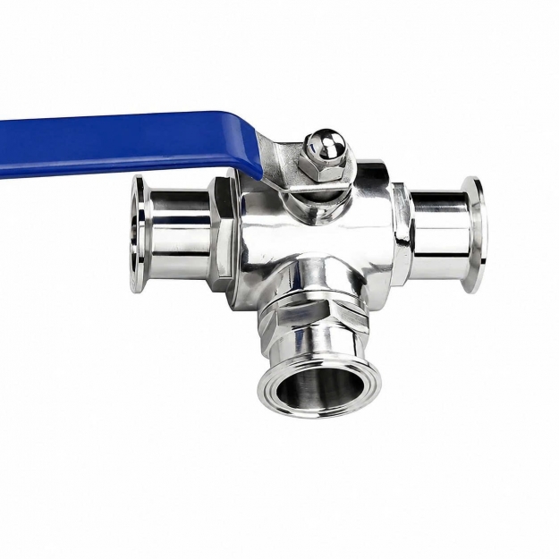  Van bi 3 ngã inox vi sinh tay gạt