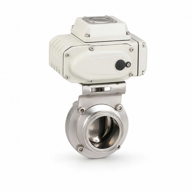 Van bướm inox vi sinh điều khiển điện
