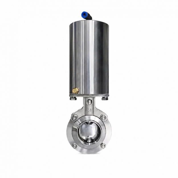 Van bướm khí nén nối hàn inox vi sinh